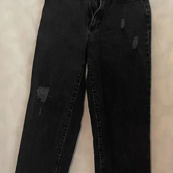 Black Denim Mom Jeans | High Waist - Picture 2 of 9